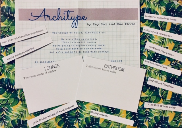 Photo of a board game with cardboard pieces on a green background